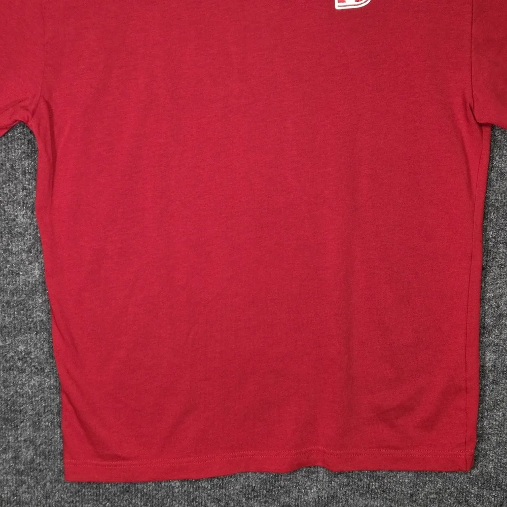 Jordan Red T Shirt Mens Small Embroidered Air Jordan 1 Sneaker Logo Graphic Tee